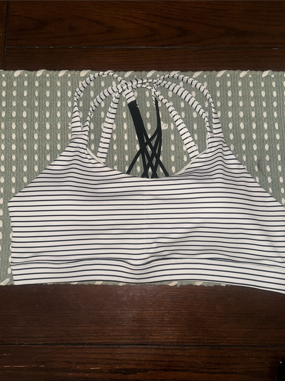 C9 by Champion White and Black Striped Sports Bra